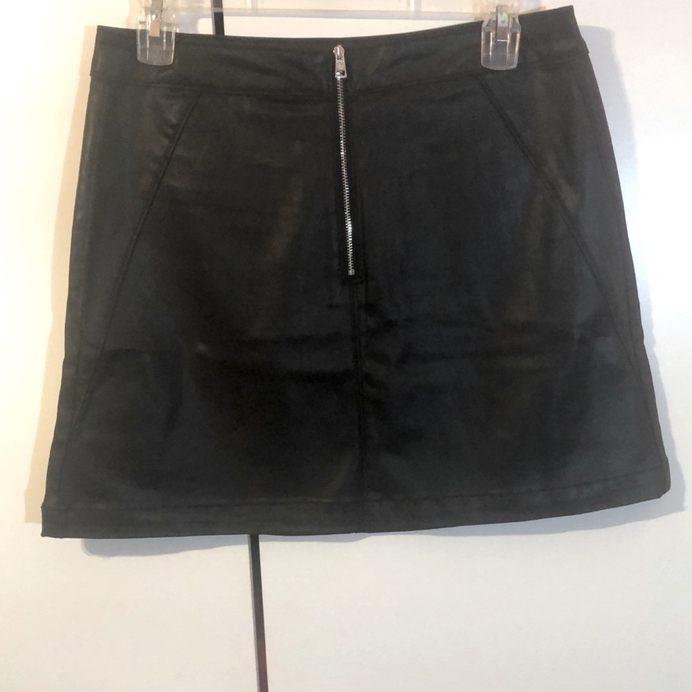 Black Calvin Klein Jeans Faux Leather Mini Skirt